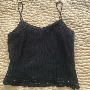 Vintage beaded silk tank top
